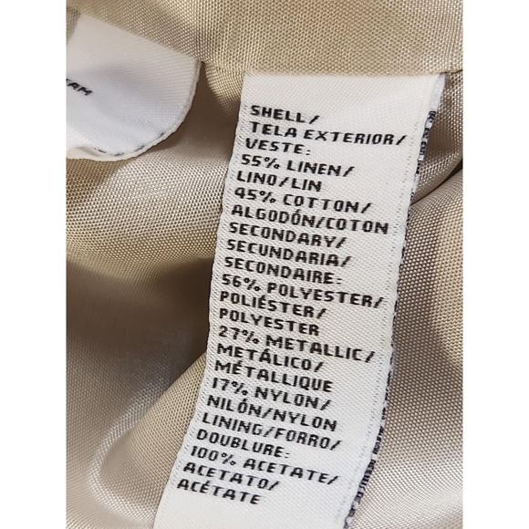 2B.Rych Dress Size 4 Metallic Gold Sparkle Edgy Zipper Pockets Linen Rocker - Picture 15 of 16